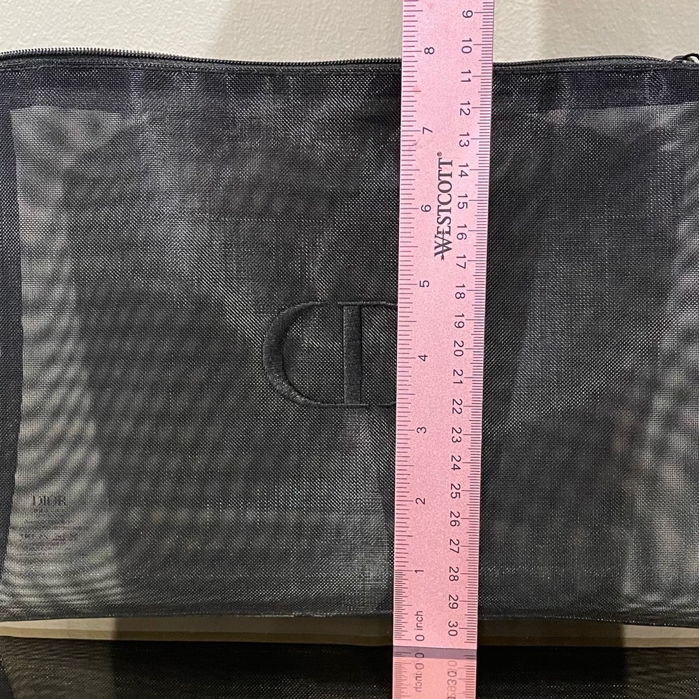 Dior Bag & Hardback Journal Book Holiday Navy Gold Dior Black Zip Mesh Pouch New - Picture 6 of 12
